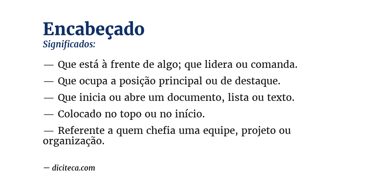 Significado de encabeçado