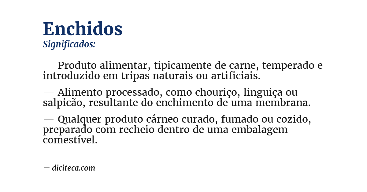 Significado de enchidos