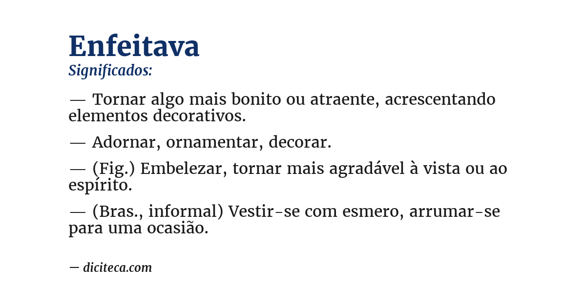 Significado de enfeitava