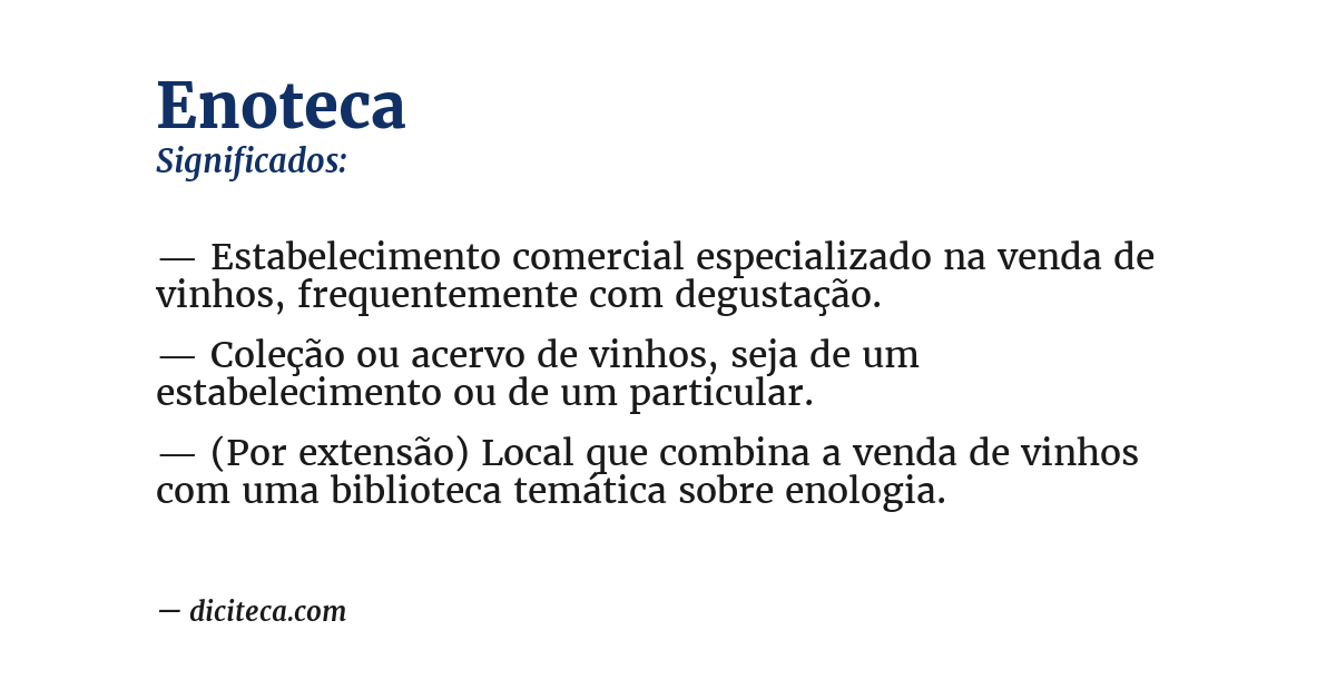 Significado de enoteca