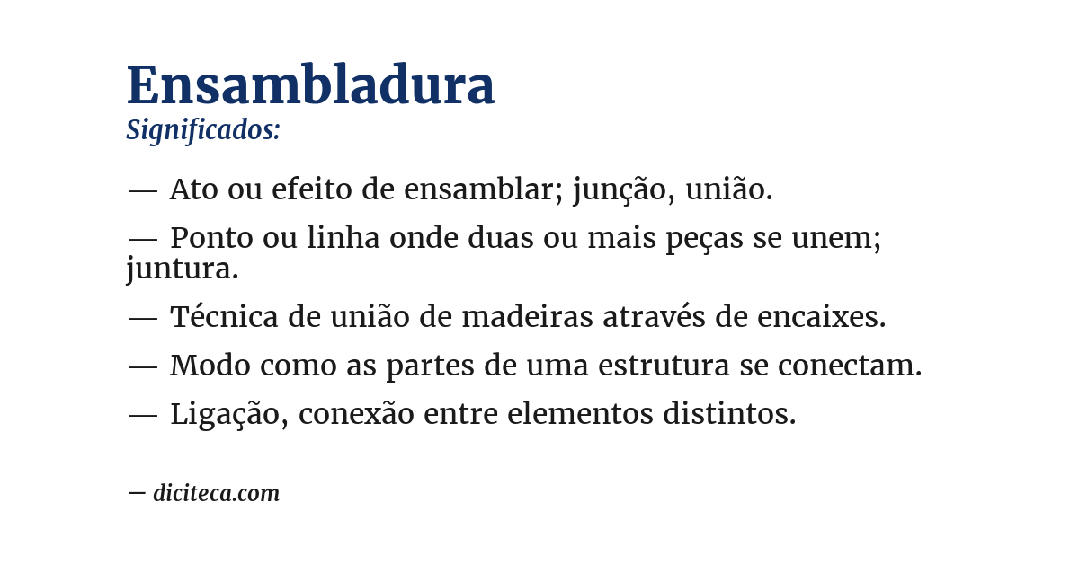 Significado de ensambladura