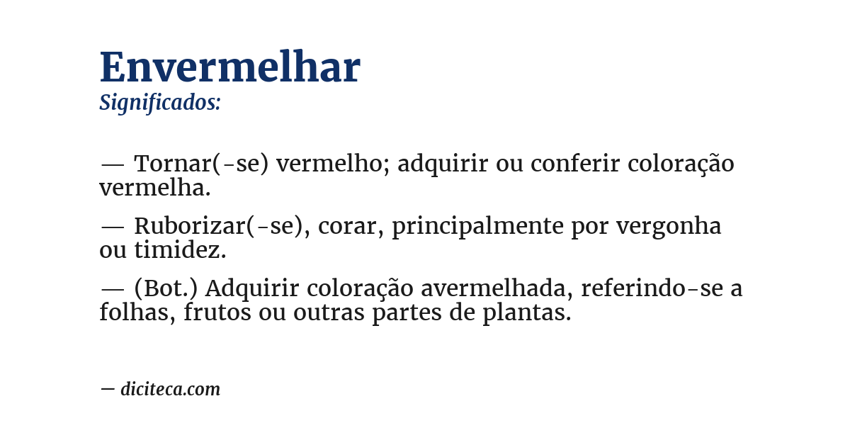 Significado de envermelhar