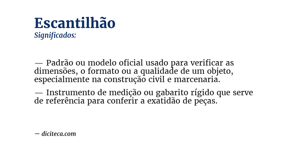 Significado de escantilhão