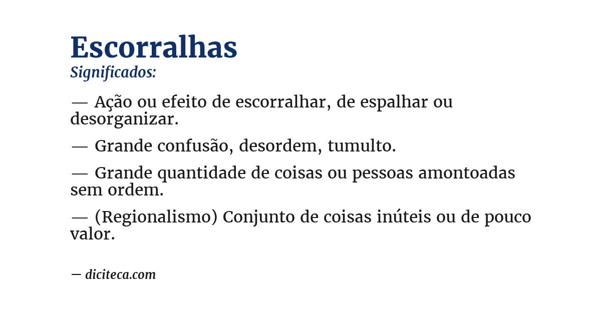 Significado de escorralhas