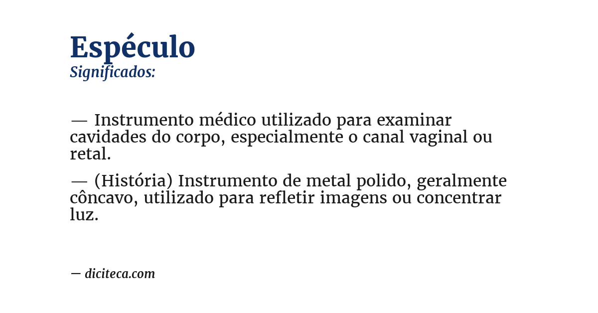 Significado de espéculo