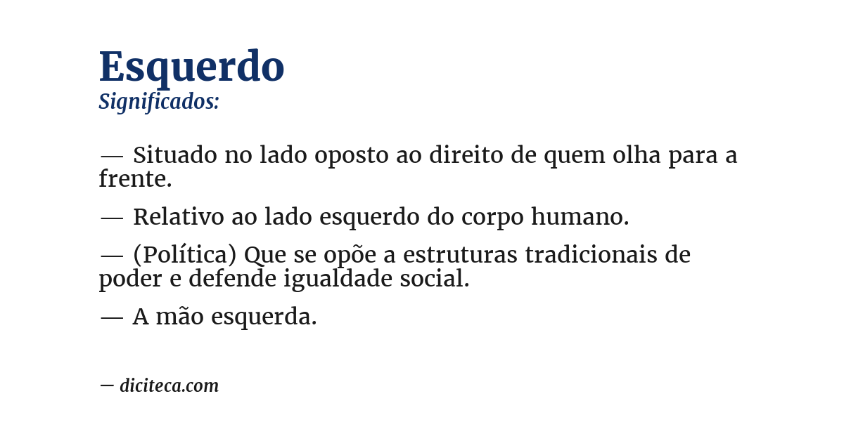 Significado de esquerdo