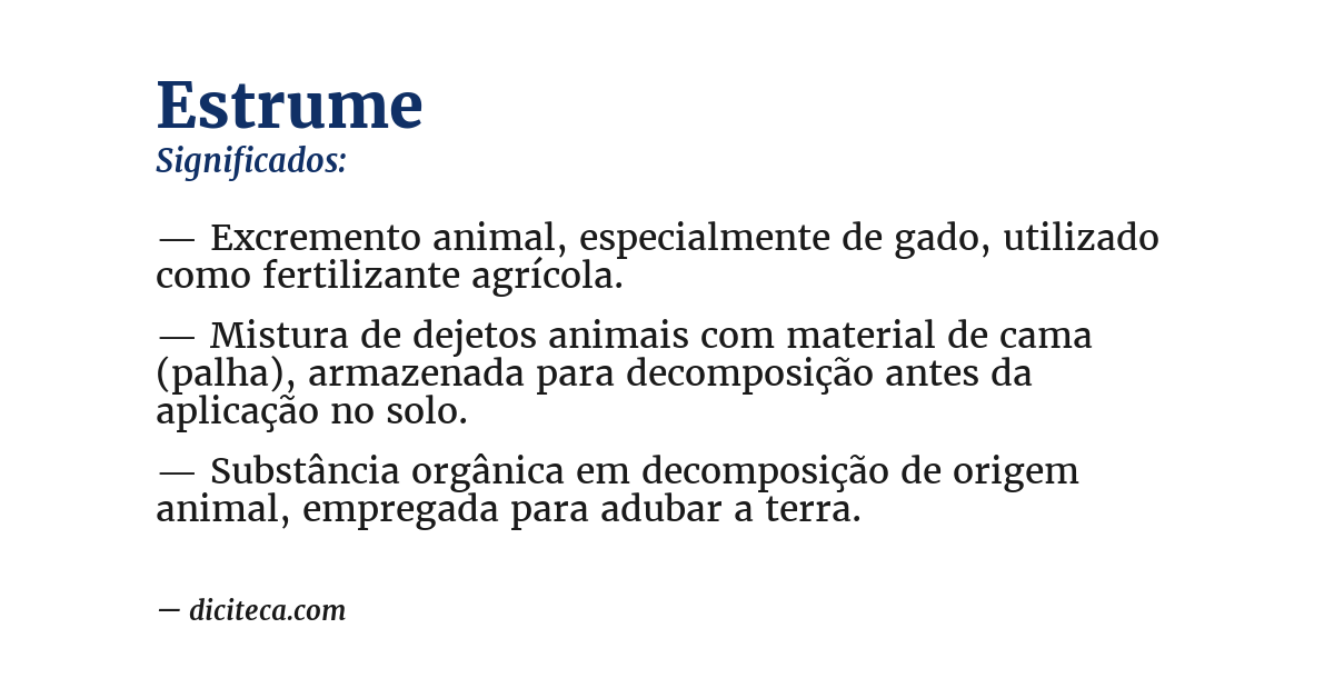 Significado de estrume