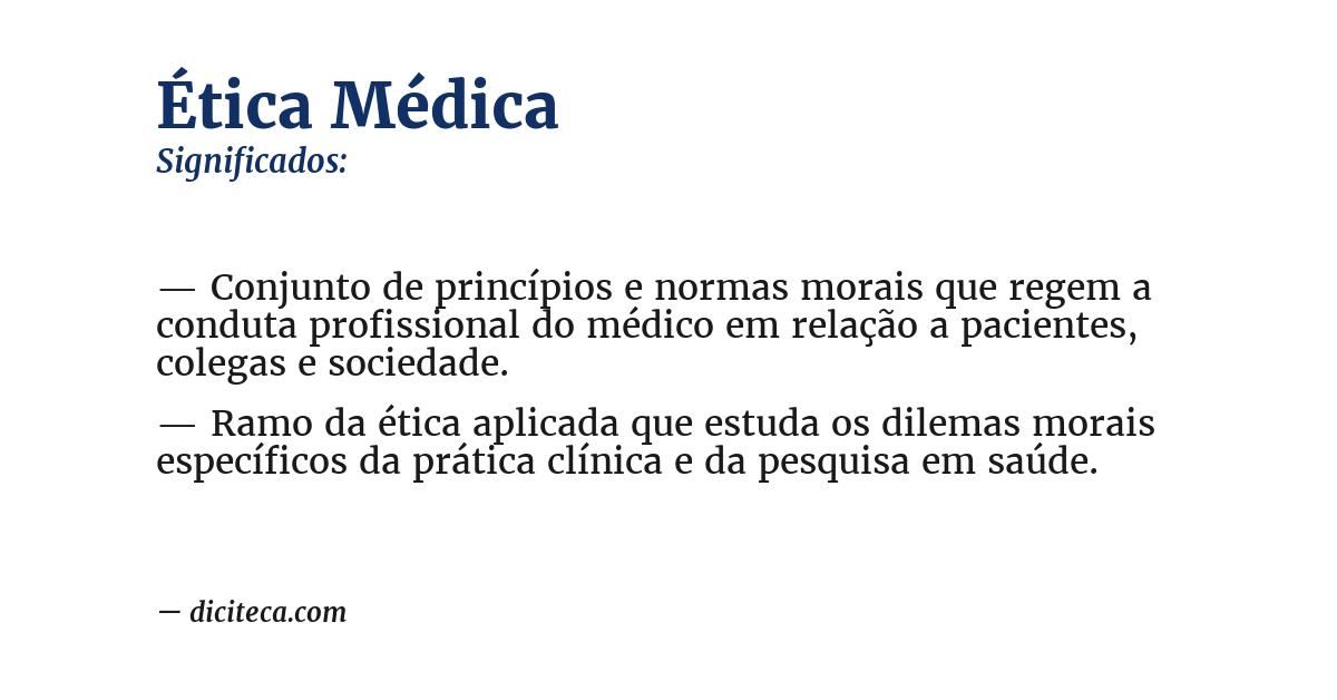 Significado de ética médica