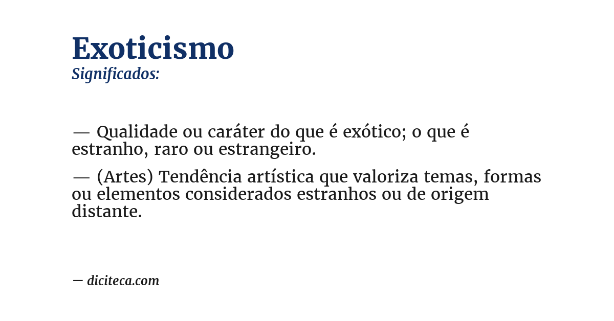Significado de exoticismo