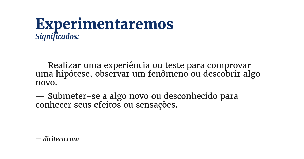 Significado de experimentaremos