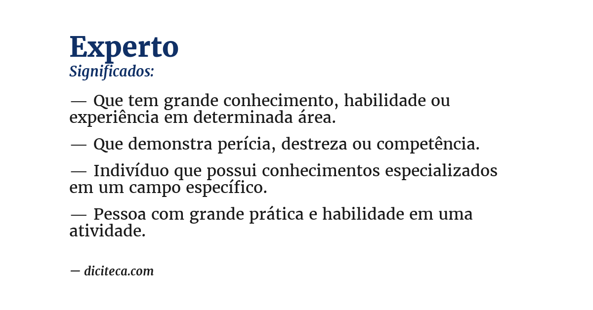Significado de experto