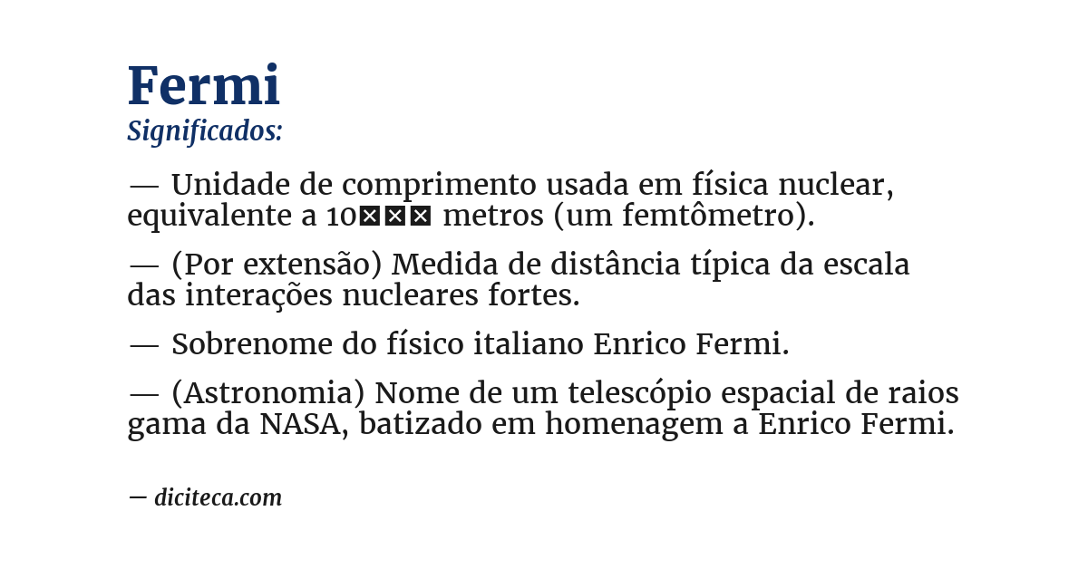 Significado de fermi