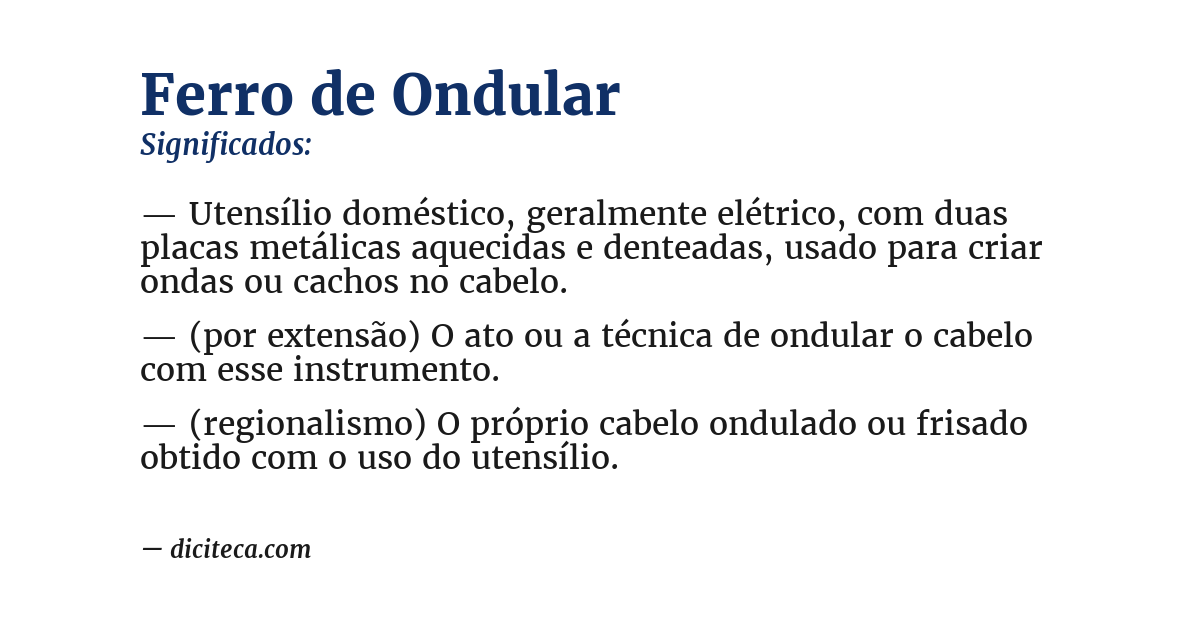 Significado de ferro de ondular