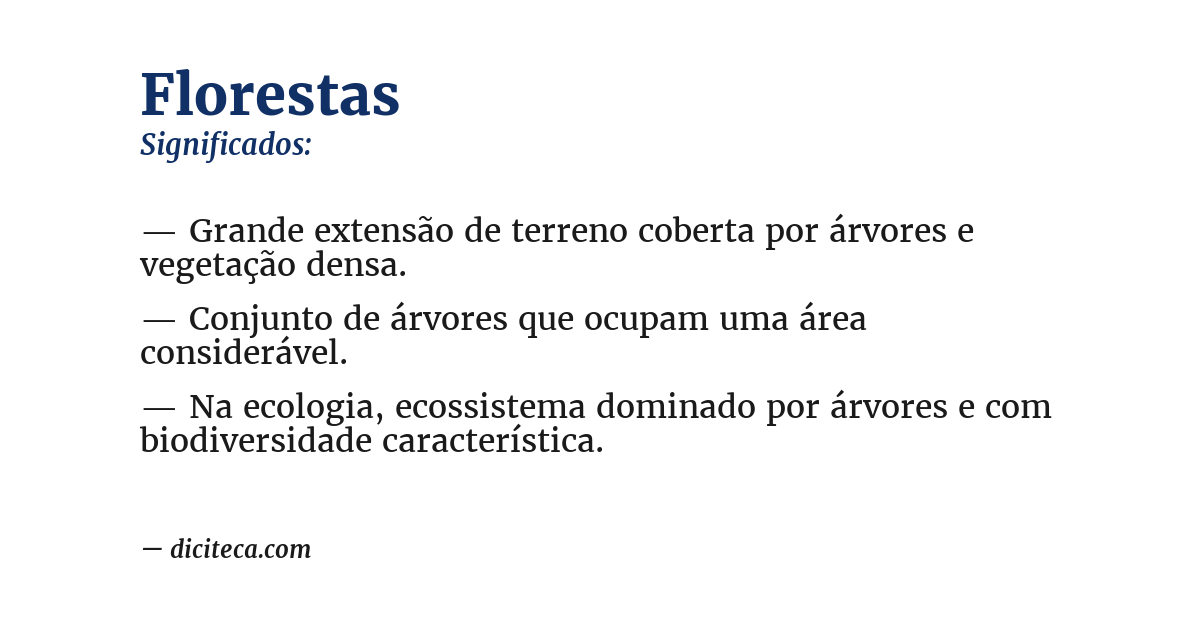 Significado de florestas