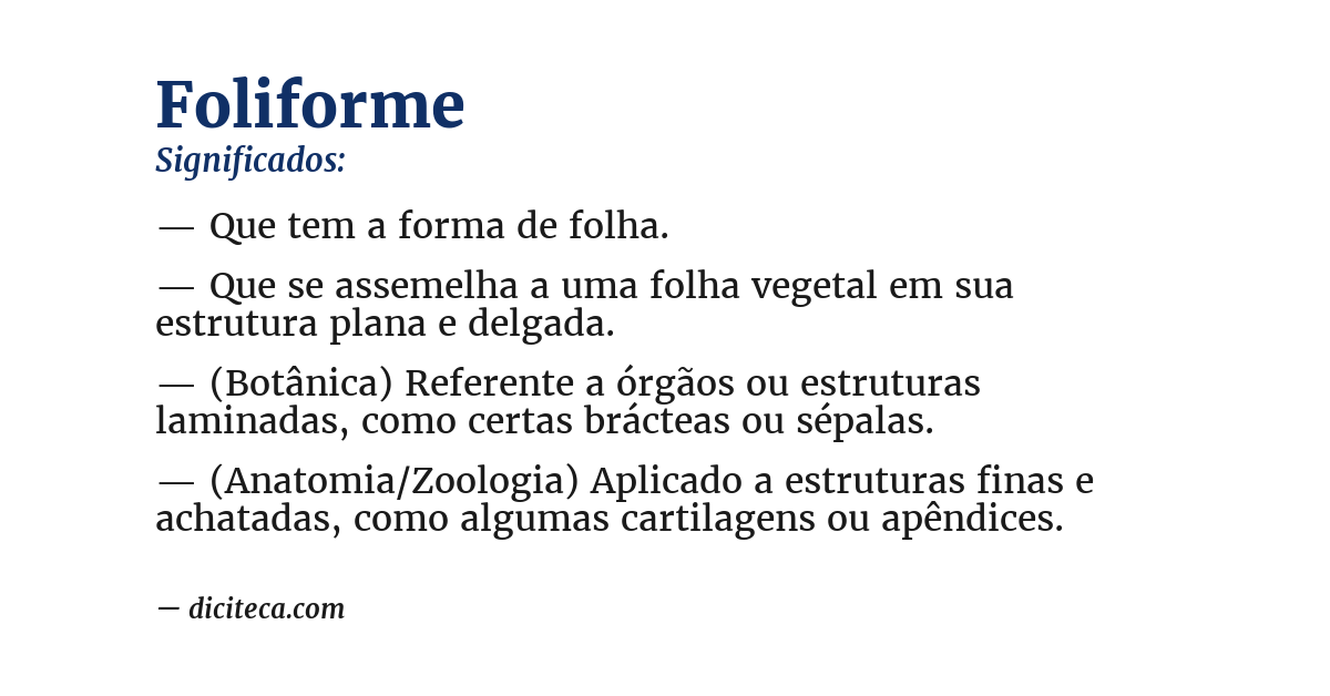 Significado de foliforme