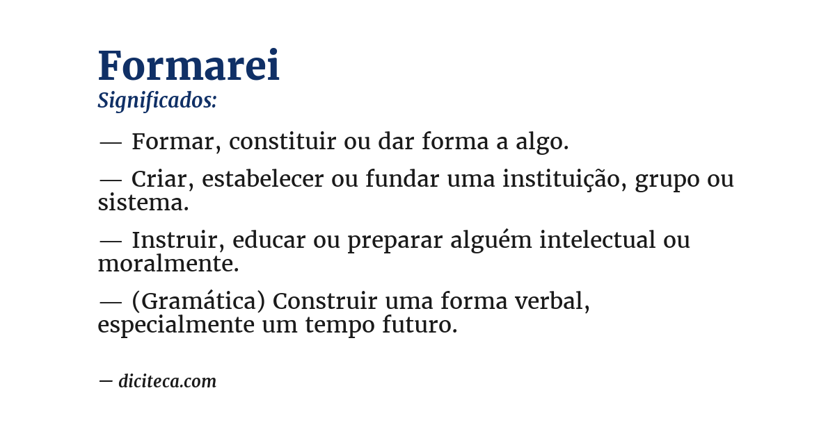 Significado de formarei