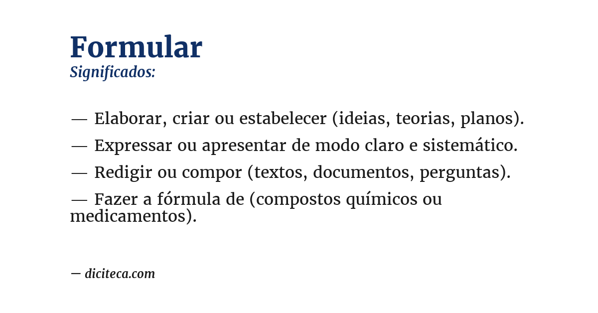 Significado de formular