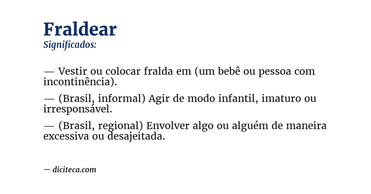 Significado de fraldear