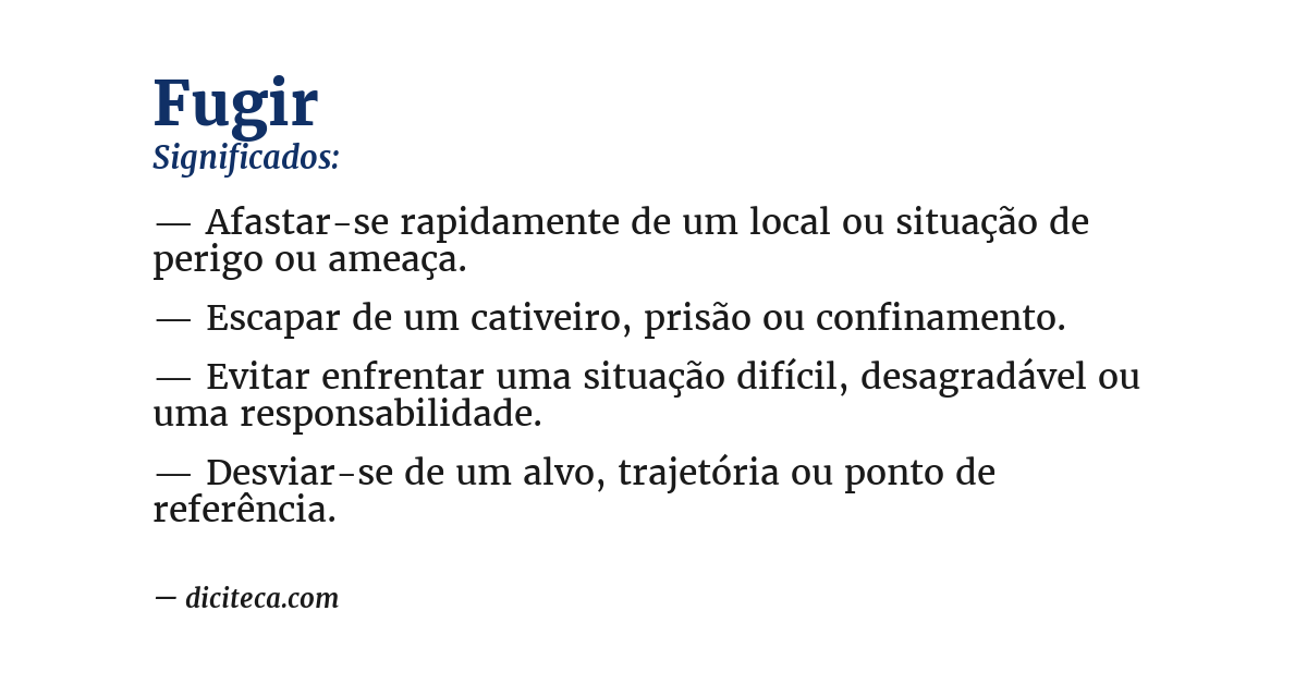 Significado de fugir