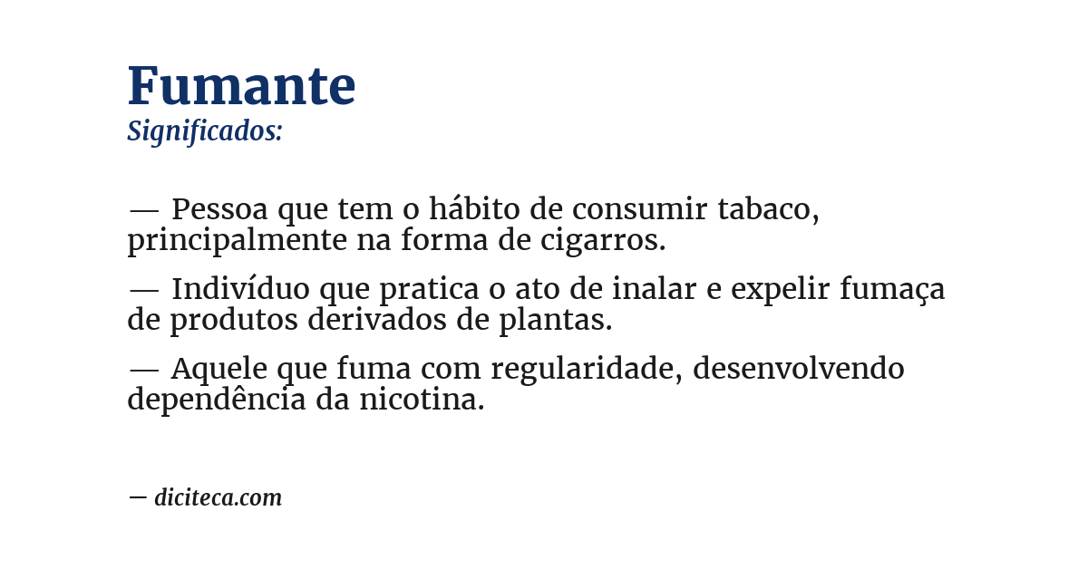 Significado de fumante
