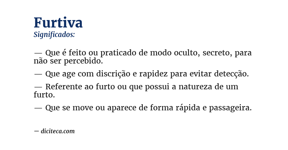 Significado de furtiva