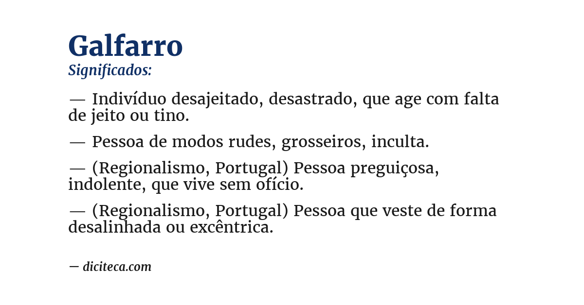 Significado de galfarro