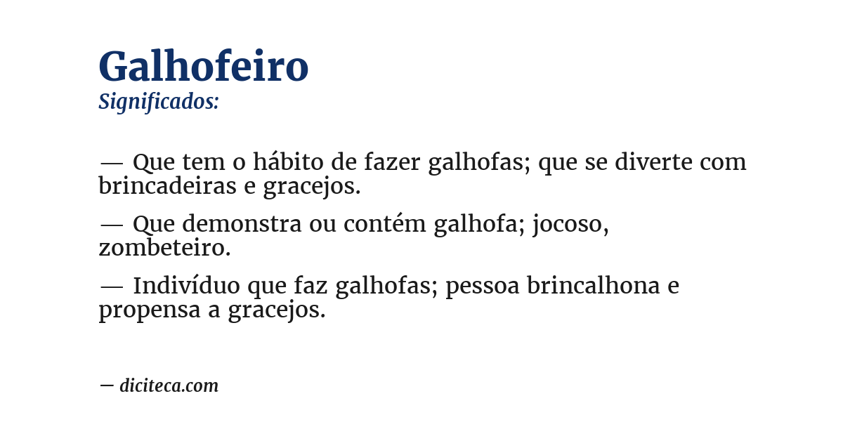 Significado de galhofeiro