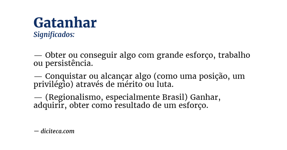 Significado de gatanhar