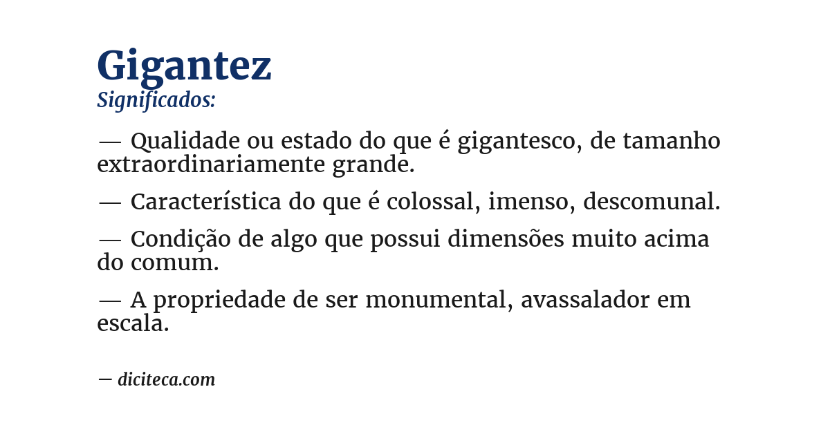 Significado de gigantez