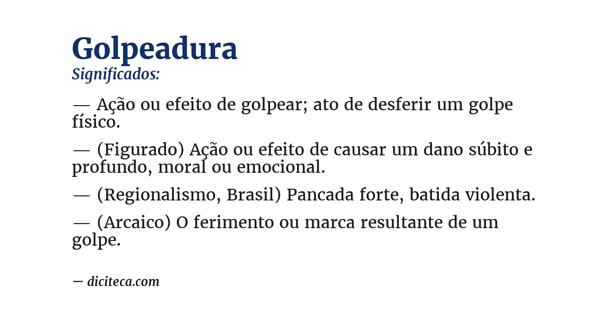 Significado de golpeadura