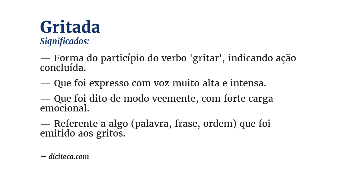 Significado de gritada