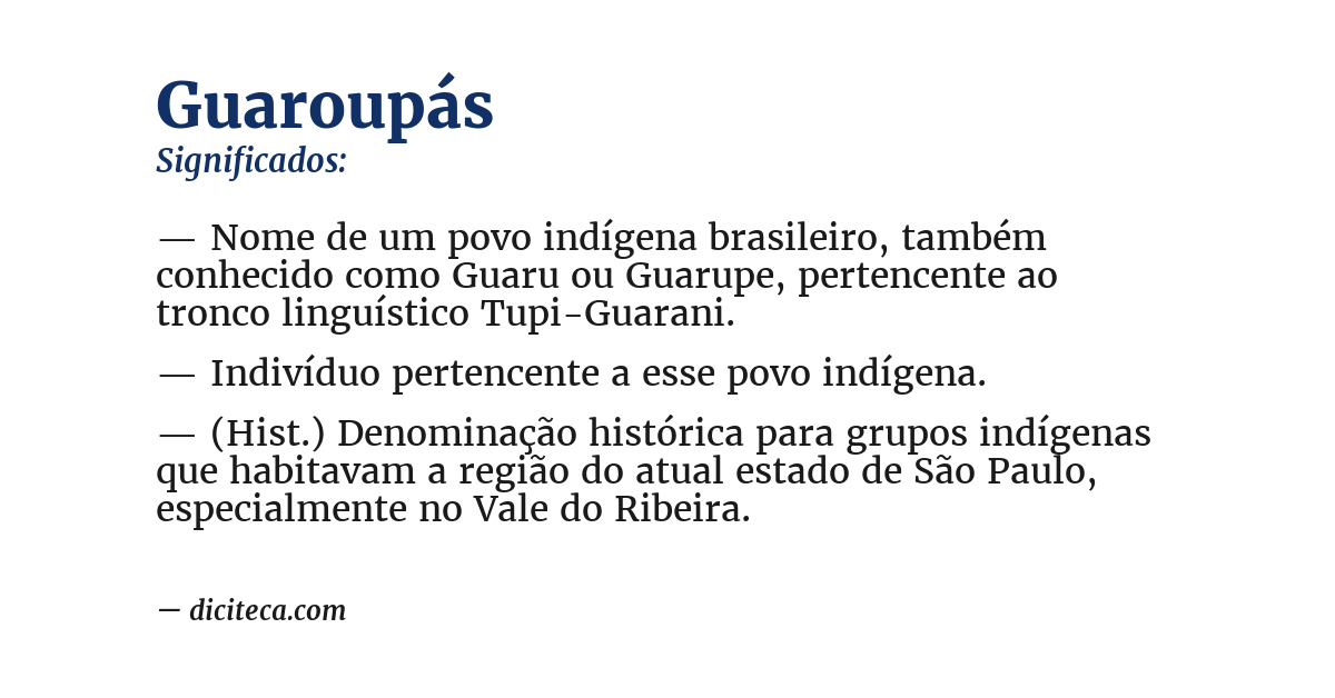 Significado de guaroupás