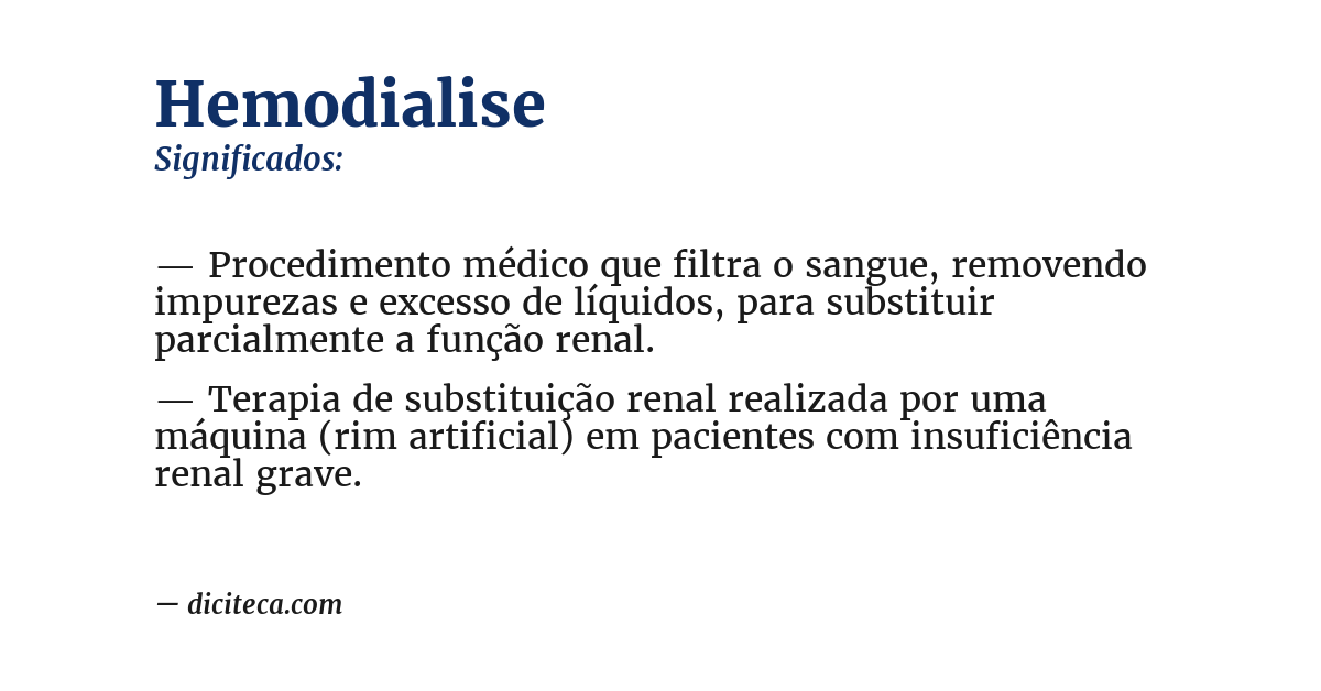 Significado de hemodialise