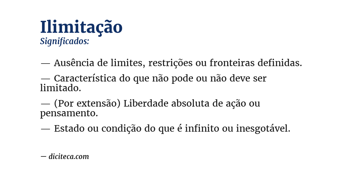 Significado de ilimitação