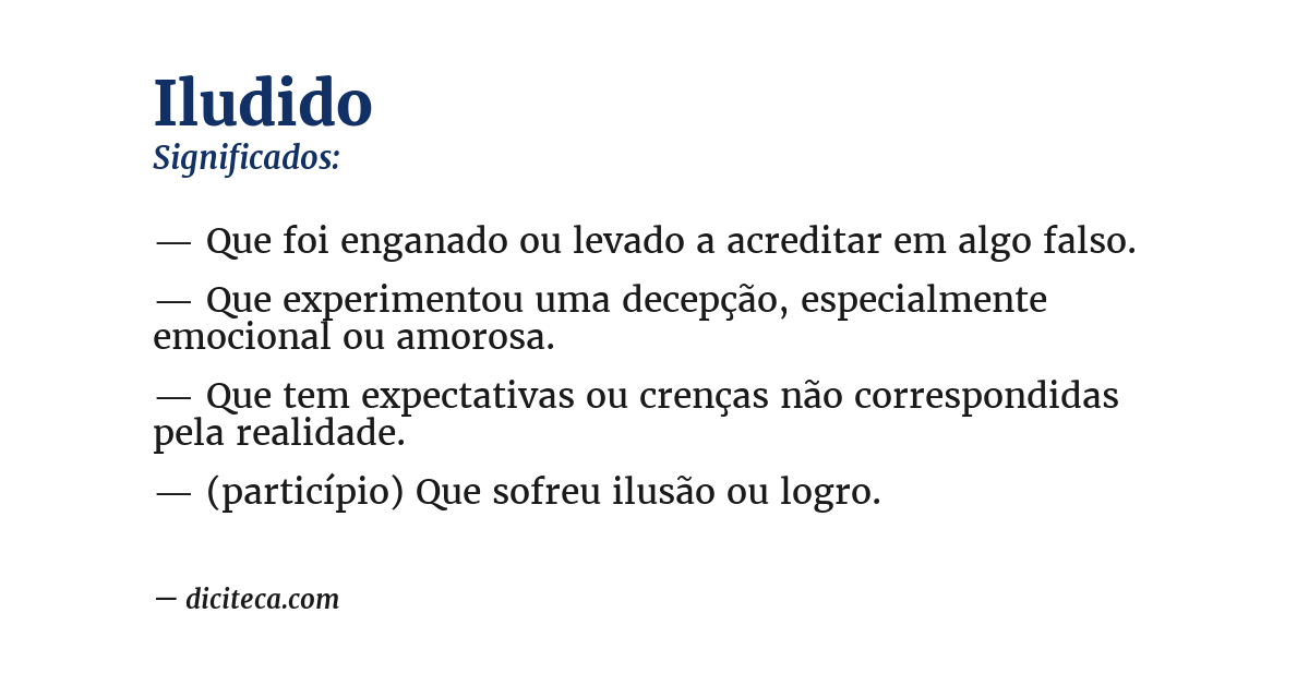 Significado de iludido