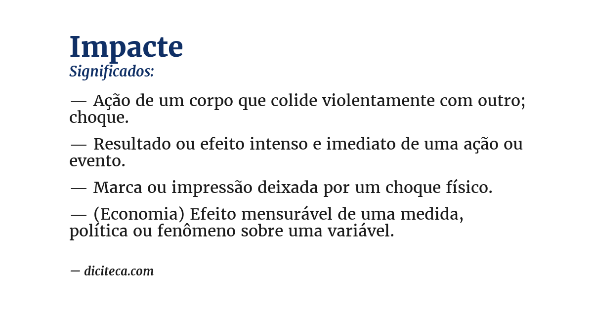 Significado de impacte