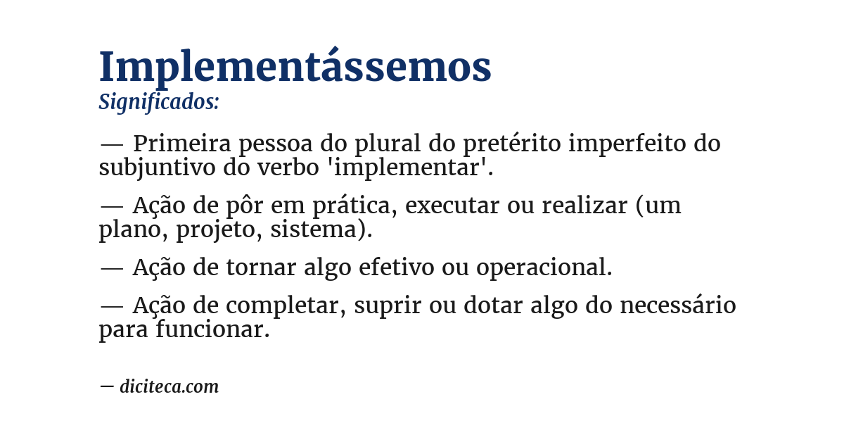 Significado de implementássemos