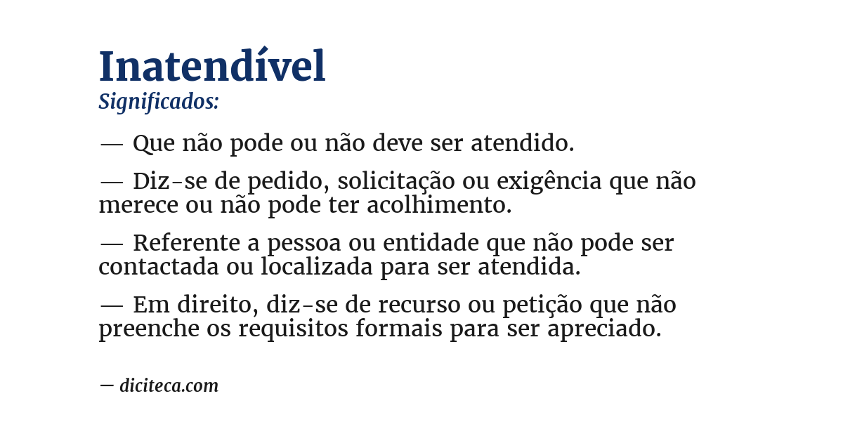 Significado de inatendível