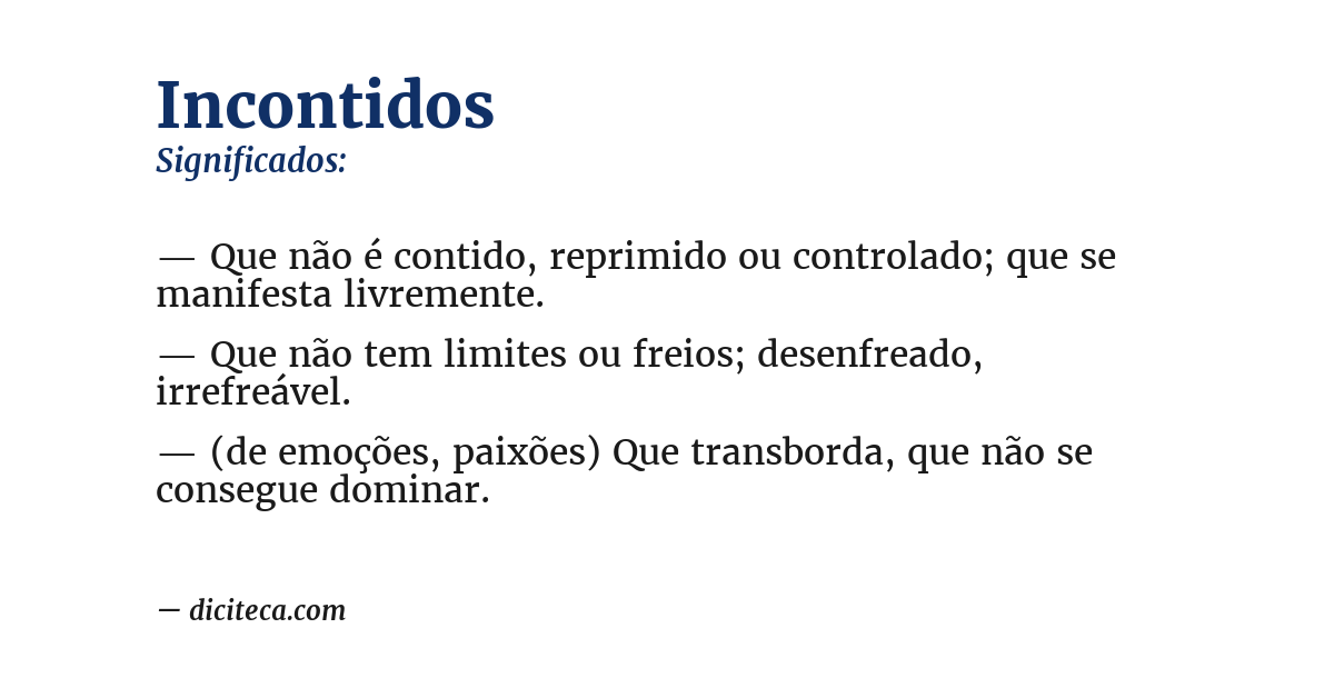 Significado de incontidos