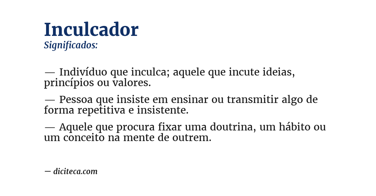 Significado de inculcador