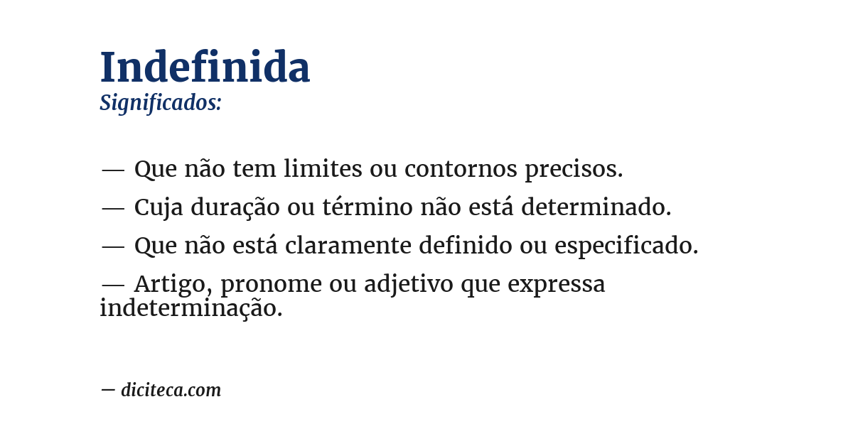 Significado de indefinida
