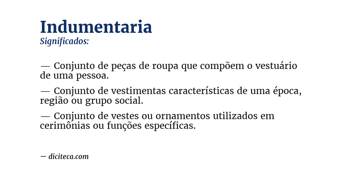 Significado de indumentaria