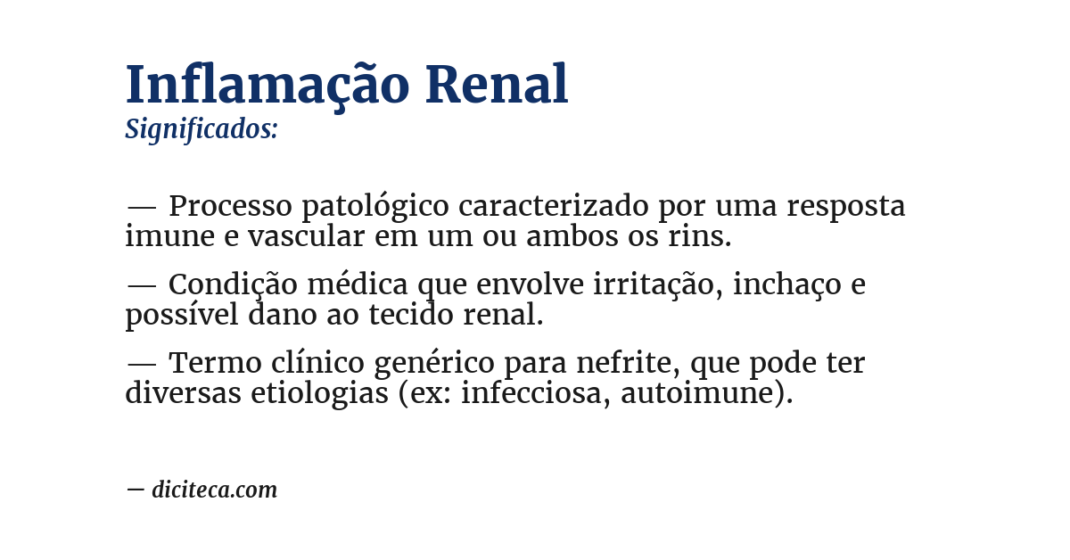 Significado de inflamação renal