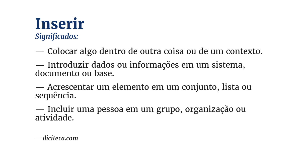 Significado de inserir
