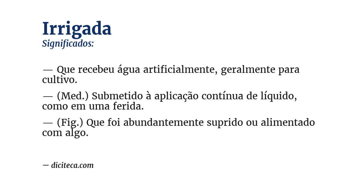 Significado de irrigada