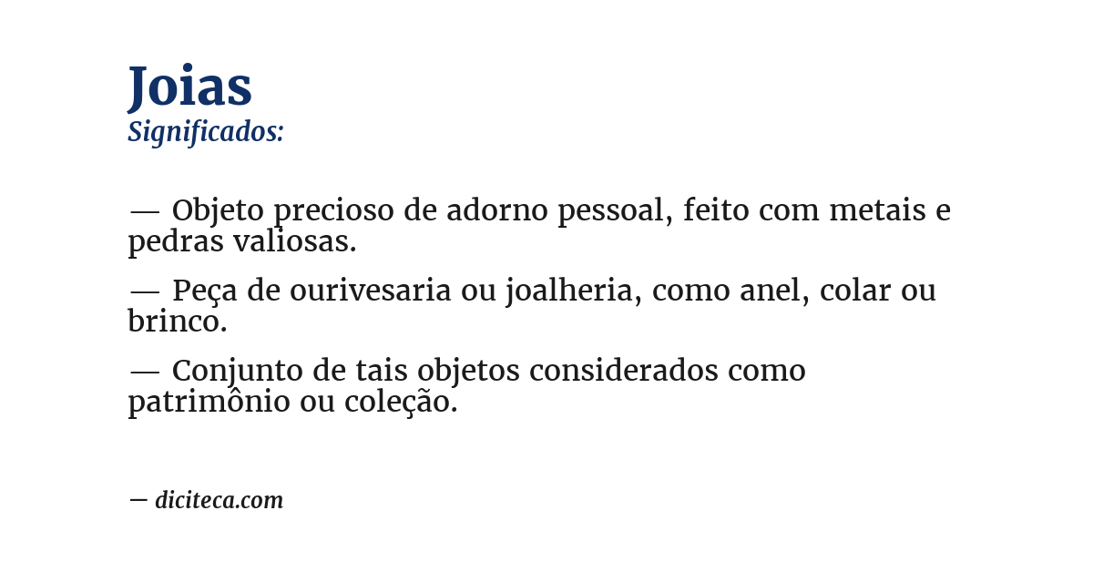 Significado de joias