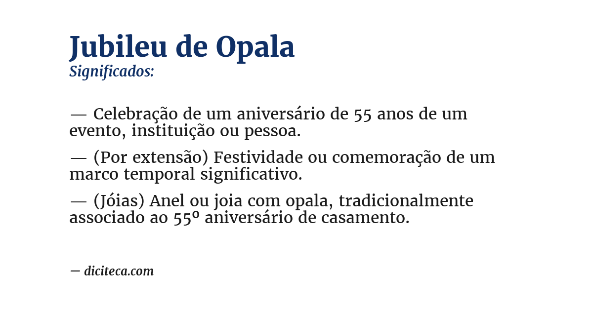 Significado de jubileu de opala