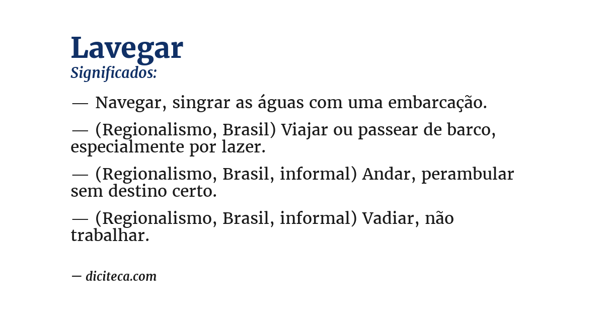 Significado de lavegar