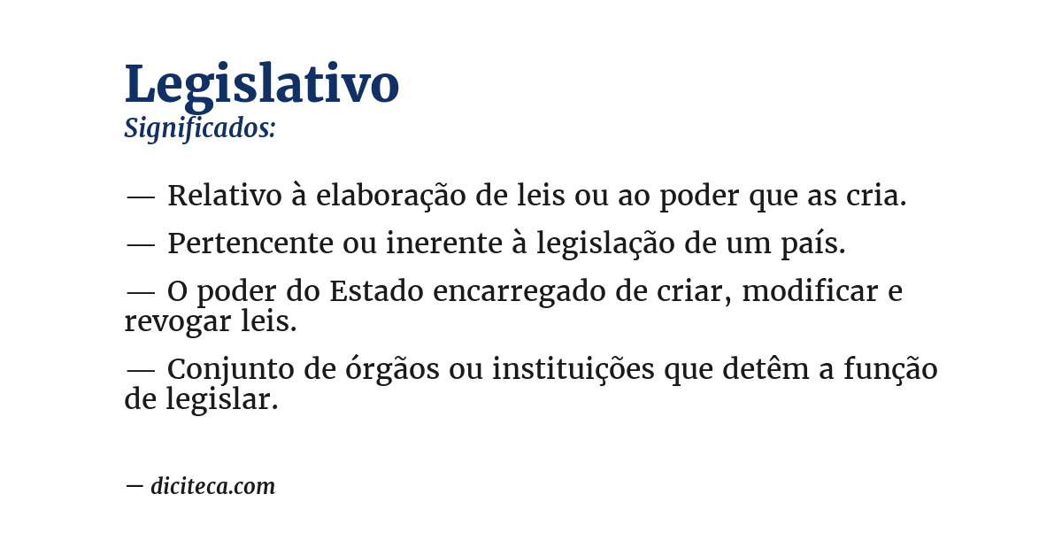 Significado de legislativo