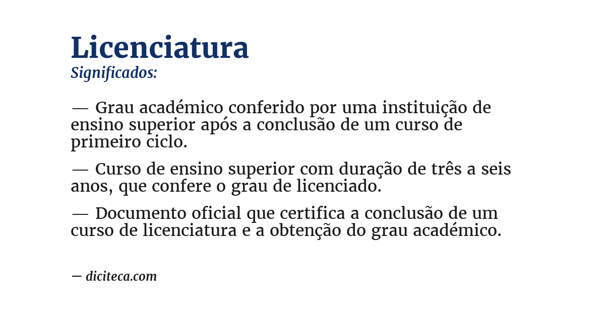 Significado de licenciatura